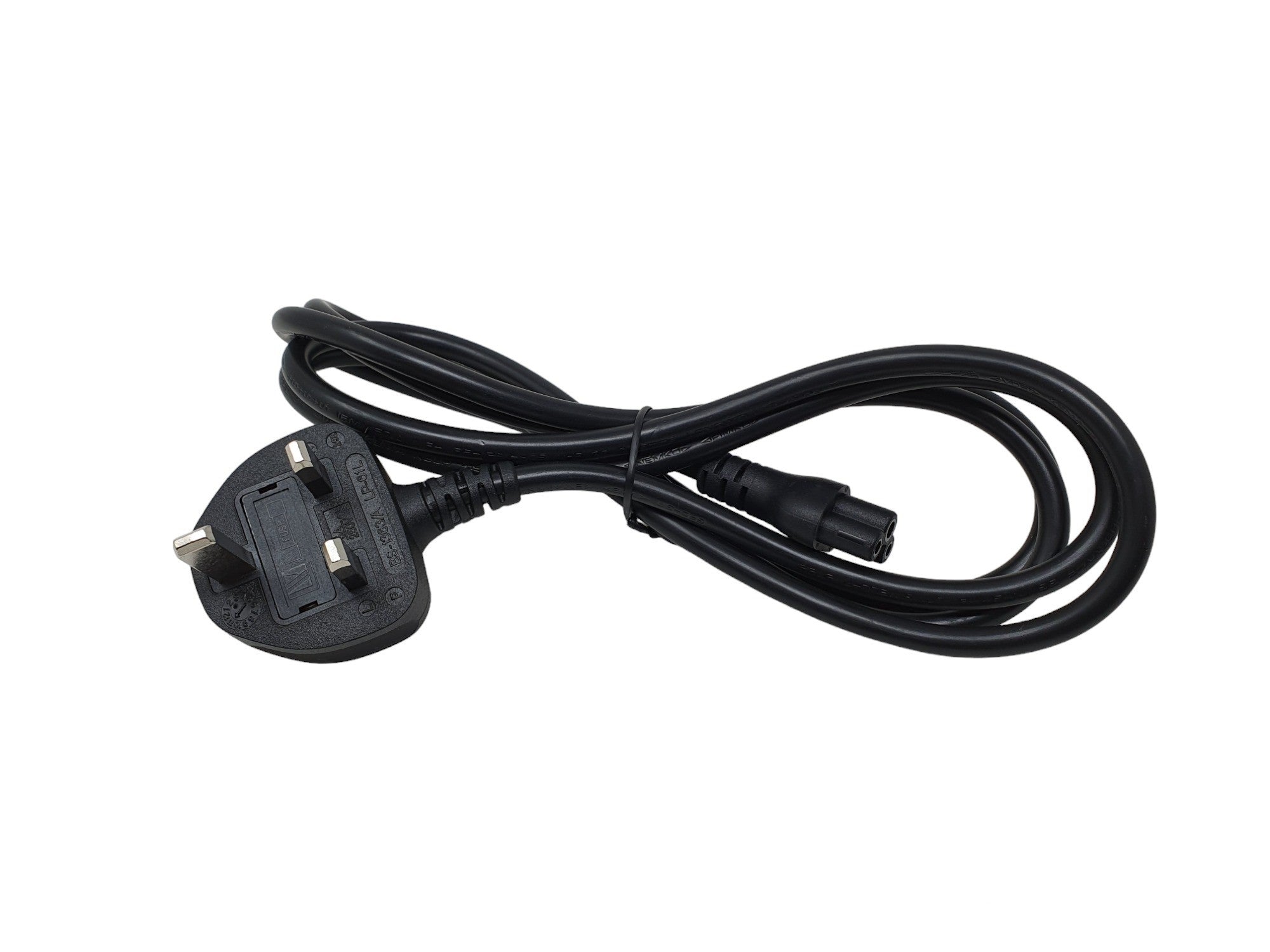 Gumtek 3 Pin Mains Power Cable Clover Leaf Lead 2m UK Plug for Laptop TVs