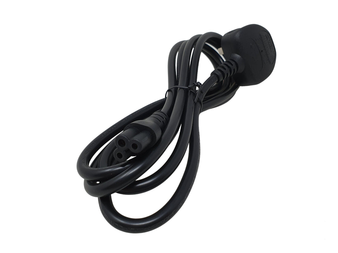Gumtek 3 Pin Mains Power Cable Clover Leaf Lead 2m UK Plug for Laptop TVs