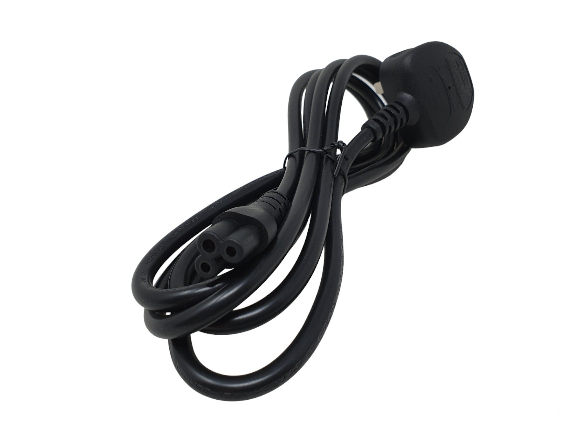 Gumtek 3 Pin Mains Power Cable Clover Leaf Lead 2m UK Plug for Laptop TVs