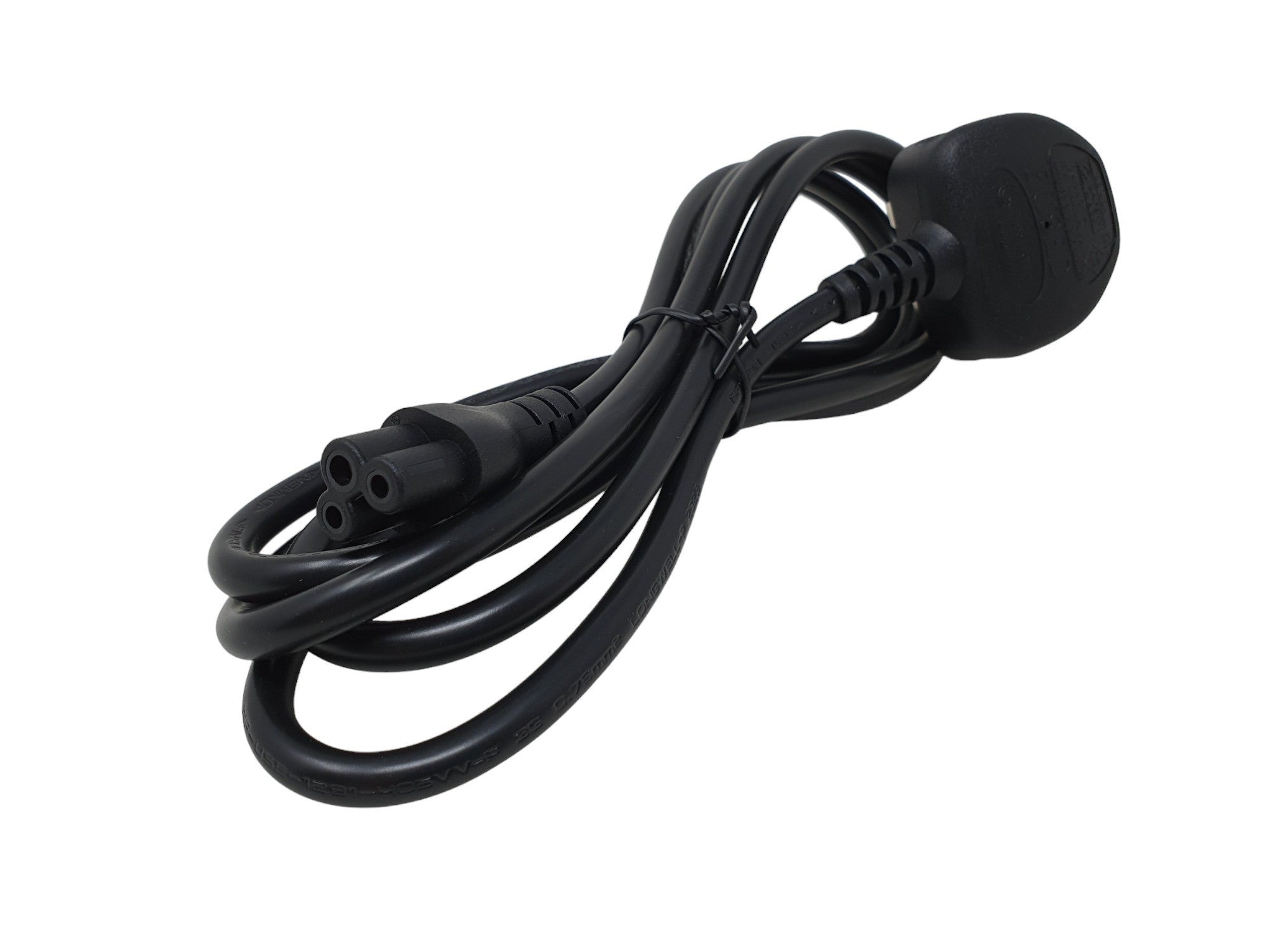 Gumtek 3 Pin Mains Power Cable Clover Leaf Lead 2m UK Plug for Laptop TVs