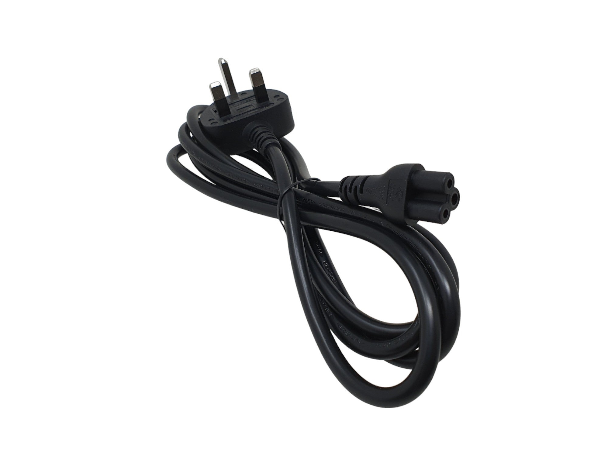 Gumtek 3 Pin Mains Power Cable Clover Leaf Lead 2m UK Plug for Laptop TVs