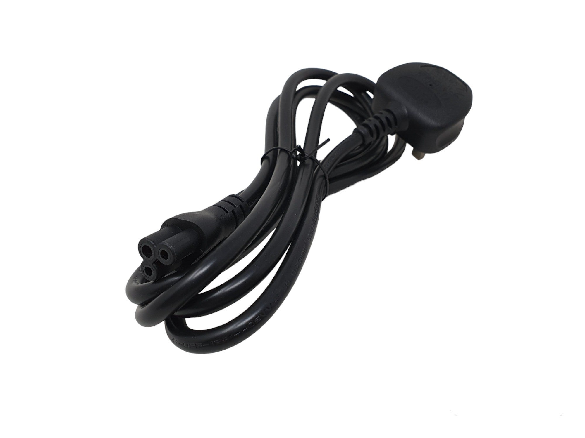 Gumtek 3 Pin Mains Power Cable Clover Leaf Lead 2m UK Plug for Laptop TVs