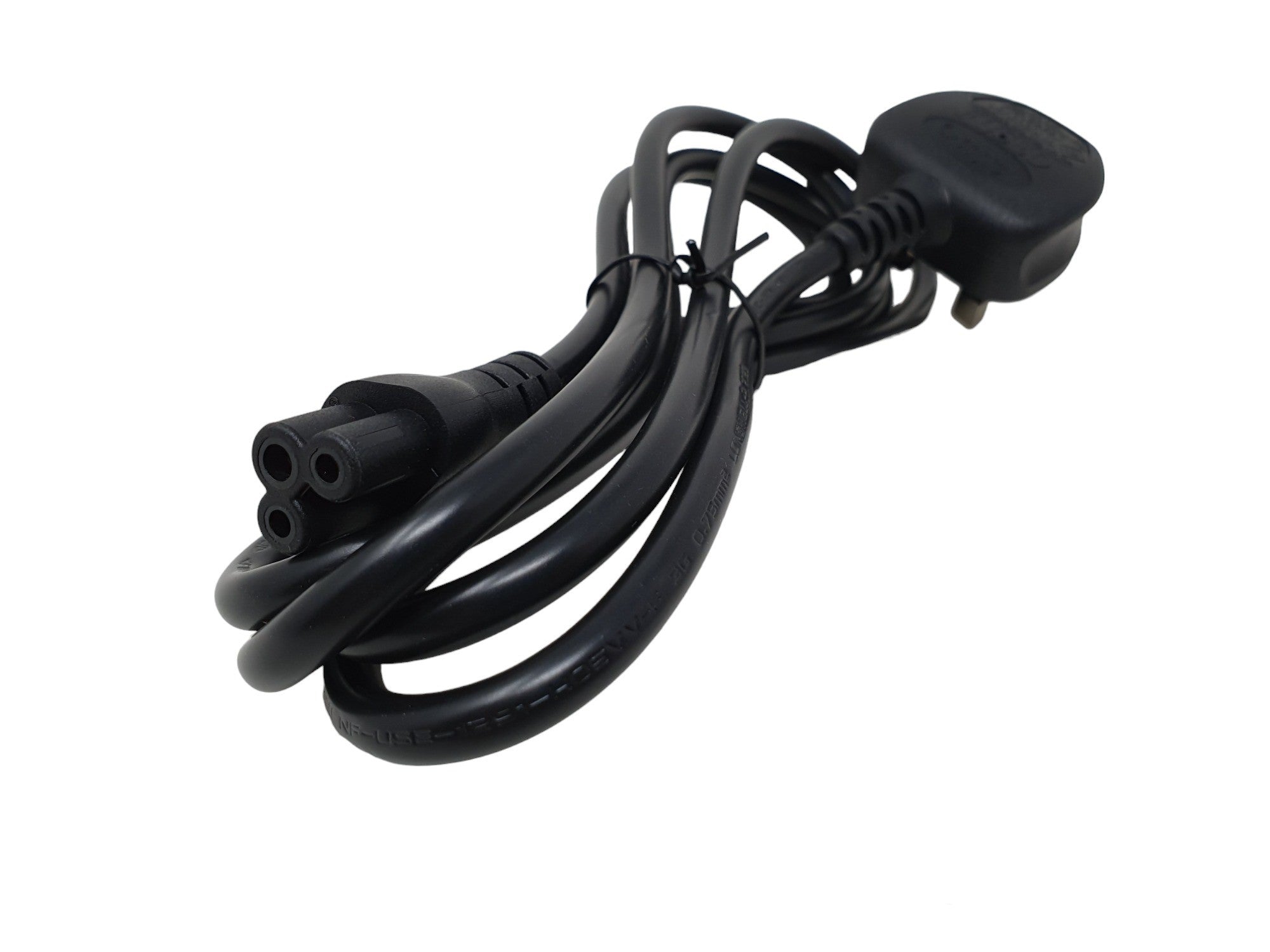 Gumtek 3 Pin Mains Power Cable Clover Leaf Lead 2m UK Plug for Laptop TVs