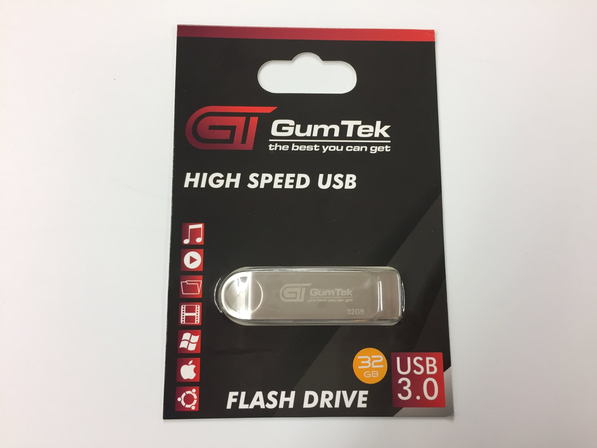 Gumtek 32/64/128GB USB 3.0 Metal Flash Drive High Speed Memory Stick Pen Drive Silver