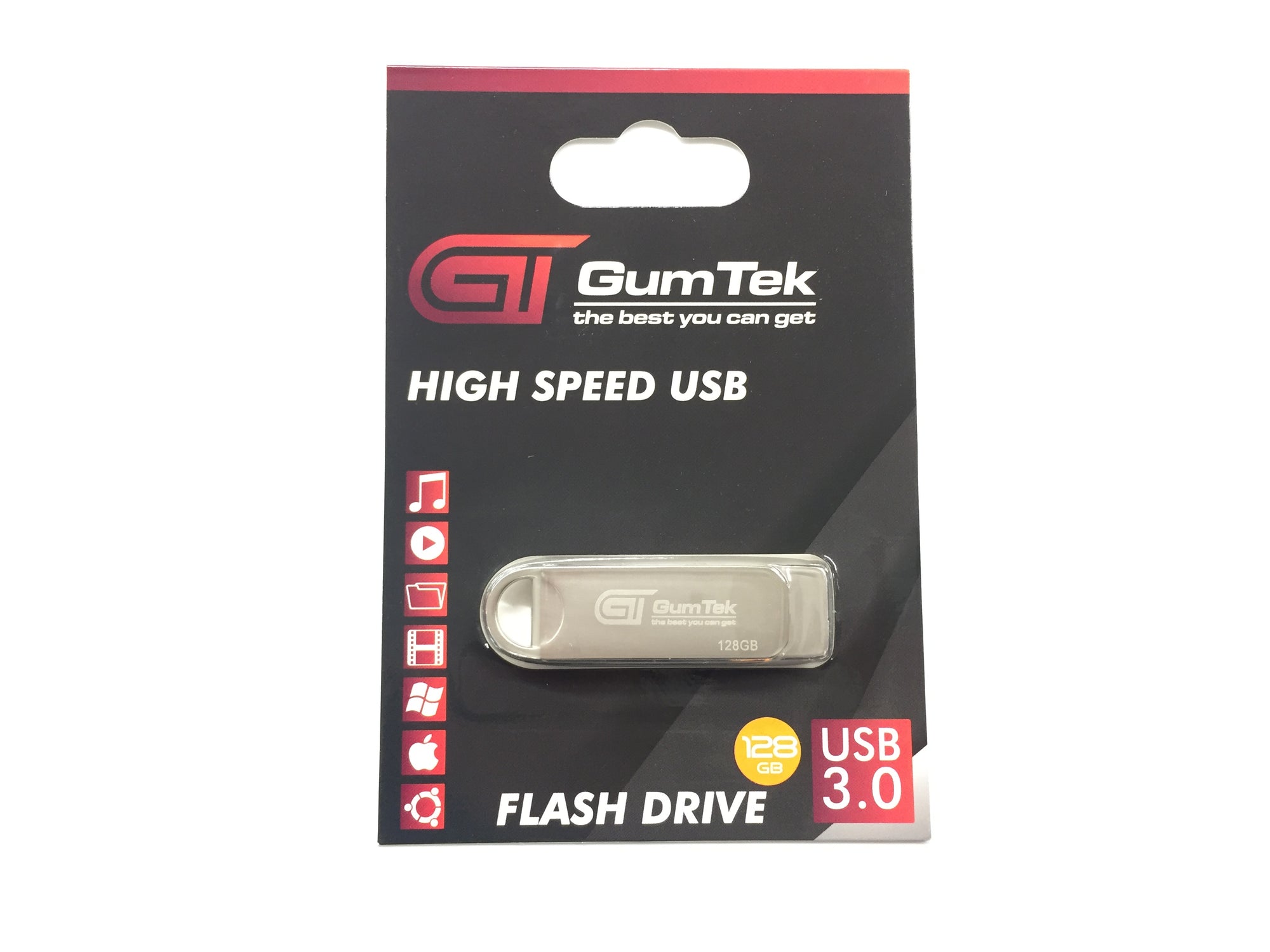 Gumtek 32/64/128GB USB 3.0 Metal Flash Drive High Speed Memory Stick Pen Drive Silver