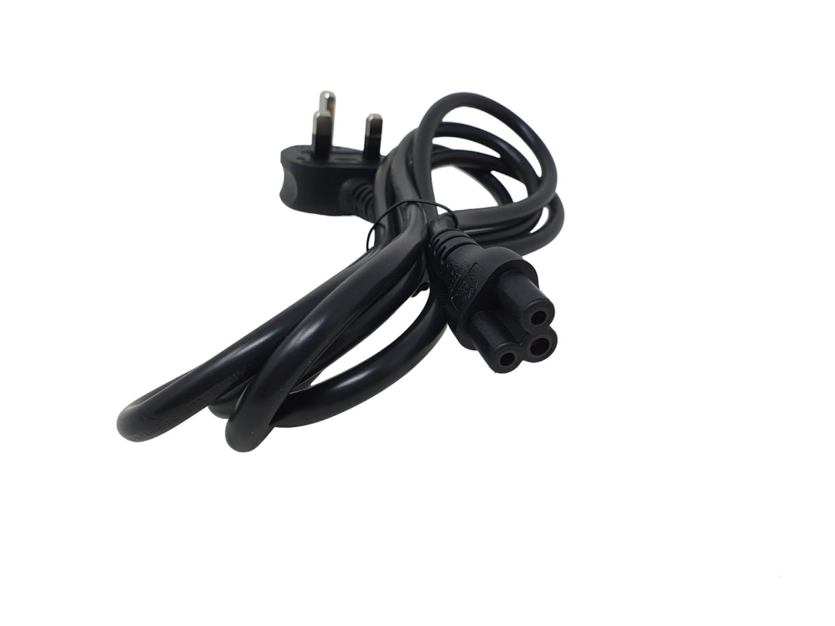 Gumtek 3 Pin Mains Power Cable Clover Leaf Lead 2m UK Plug for Laptop TVs