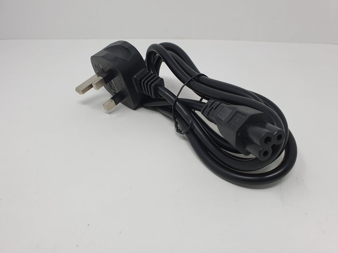 3 Pin Mains Power Cable Clover Leaf Lead 1.8m UK Plug for Laptop TV
