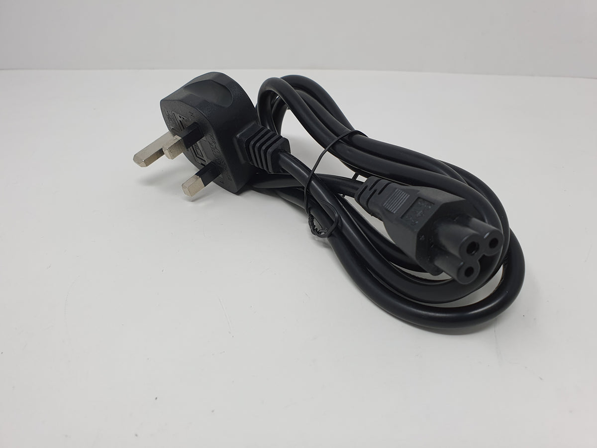 3 Pin Mains Power Cable Clover Leaf Lead 1.8m UK Plug for Laptop TV