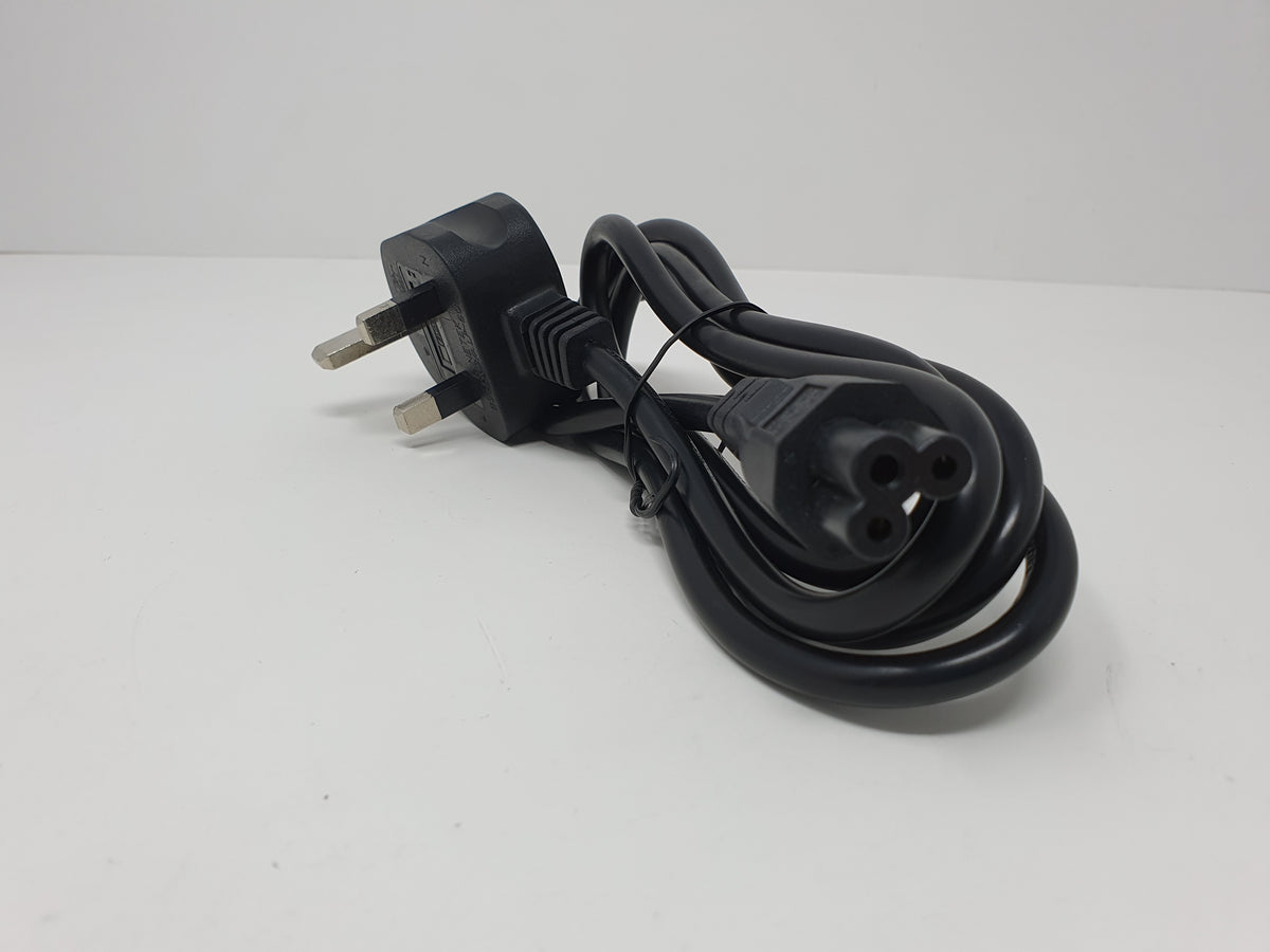 3 Pin Mains Power Cable Clover Leaf Lead 1.8m UK Plug for Laptop TV