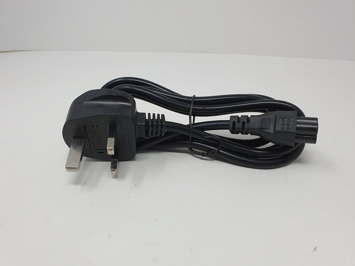 3 Pin Mains Power Cable Clover Leaf Lead 1.8m UK Plug for Laptop TV