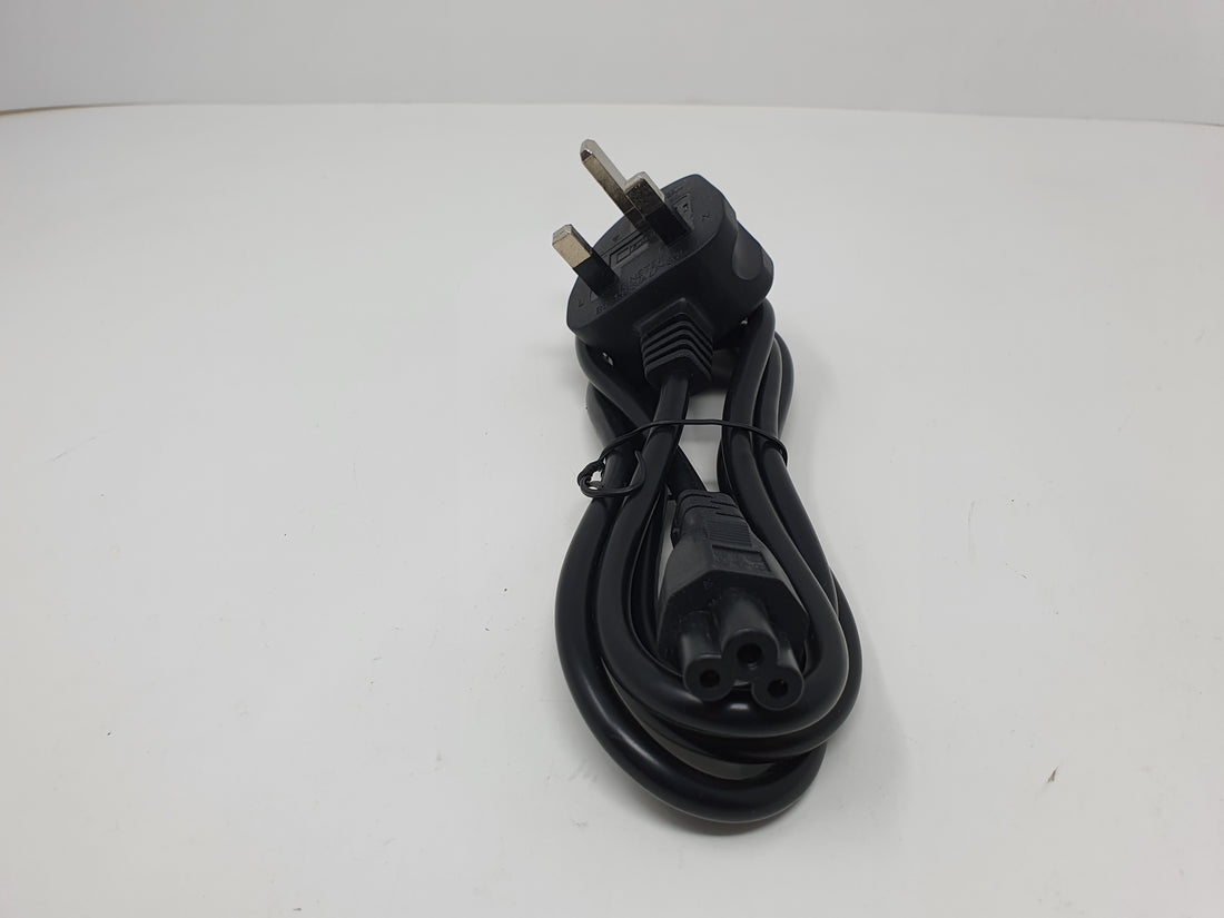 3 Pin Mains Power Cable Clover Leaf Lead 1.8m UK Plug for Laptop TV
