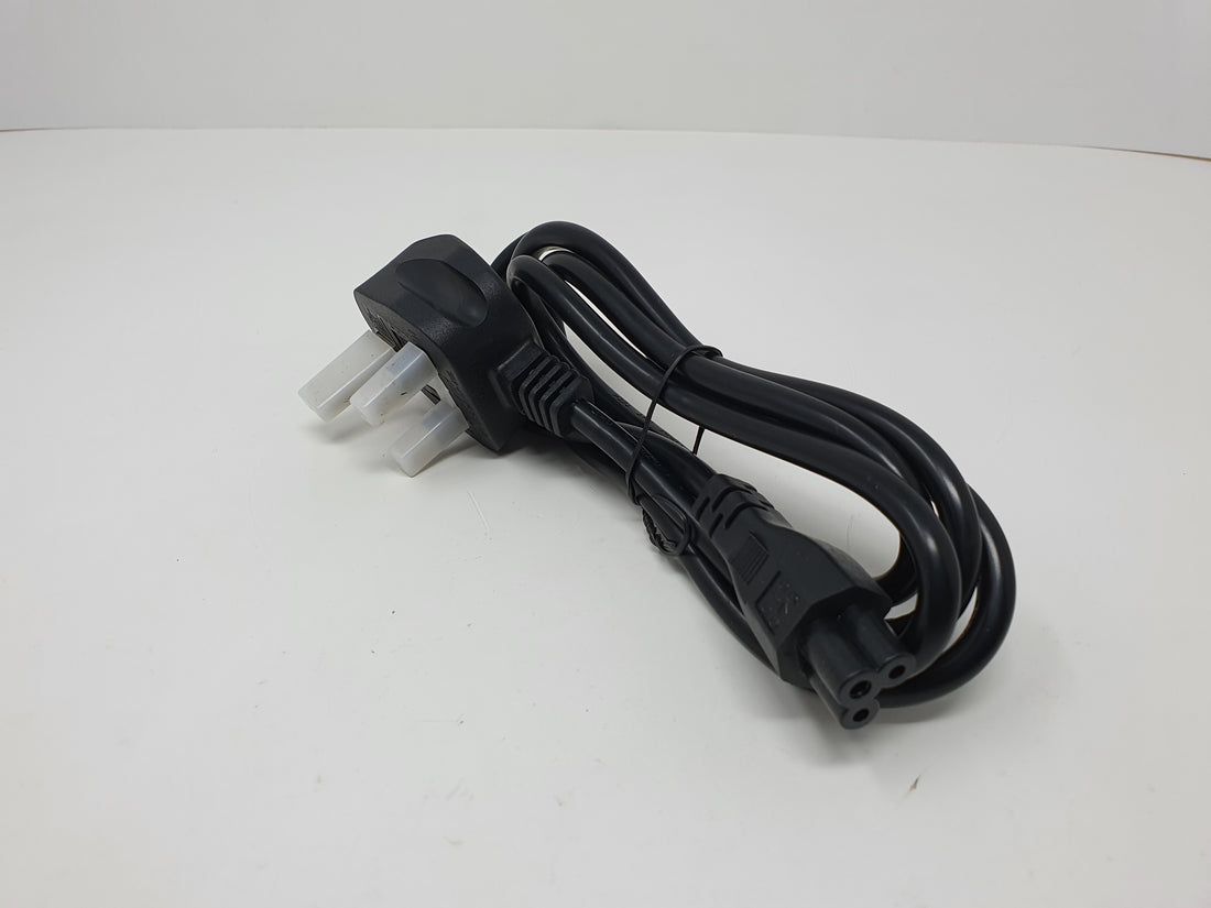 3 Pin Mains Power Cable Clover Leaf Lead 1.8m UK Plug for Laptop TV