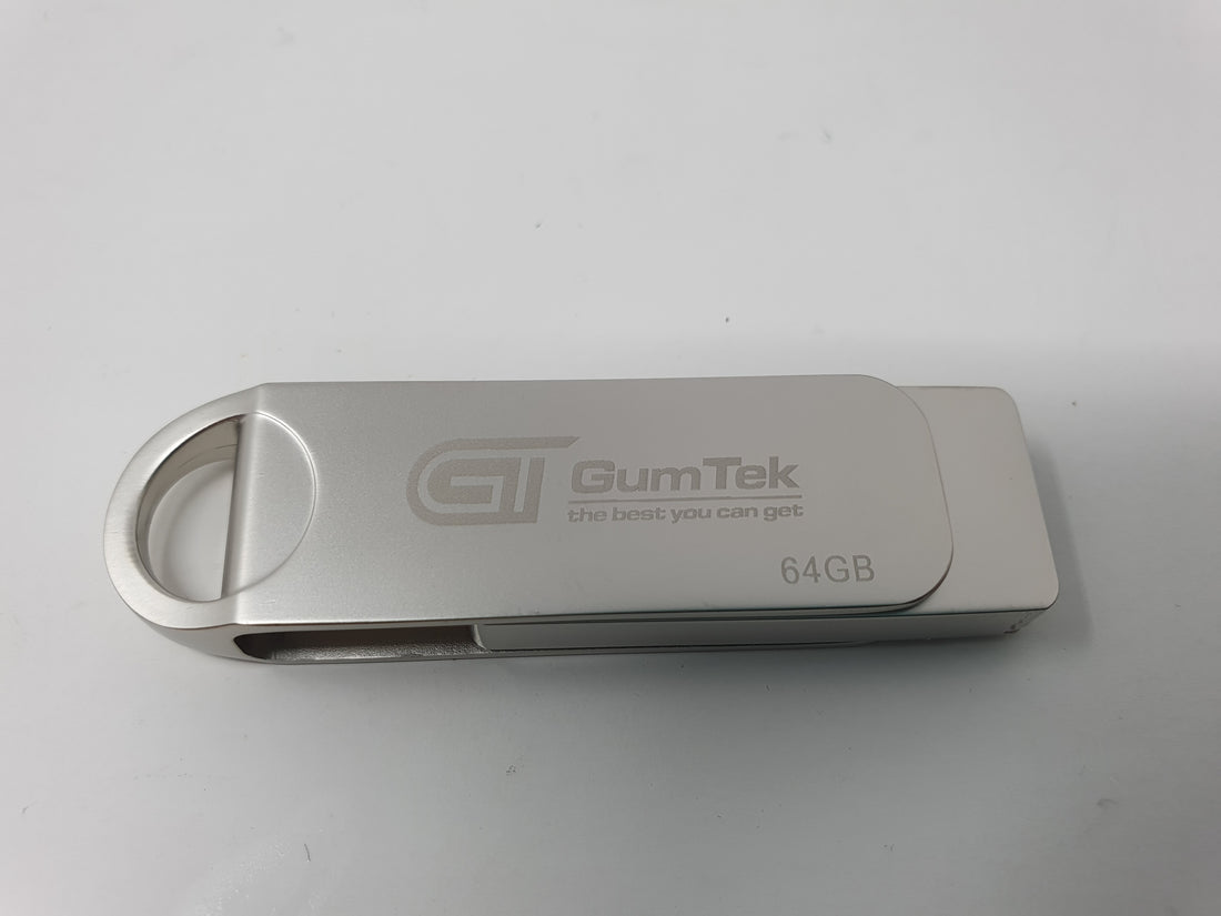 Gumtek 32/64/128GB USB 3.0 Metal Flash Drive High Speed Memory Stick Pen Drive Silver