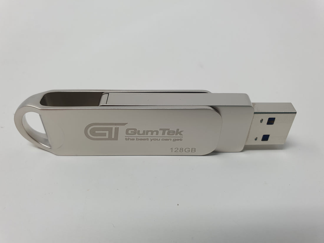 Gumtek 32/64/128GB USB 3.0 Metal Flash Drive High Speed Memory Stick Pen Drive Silver