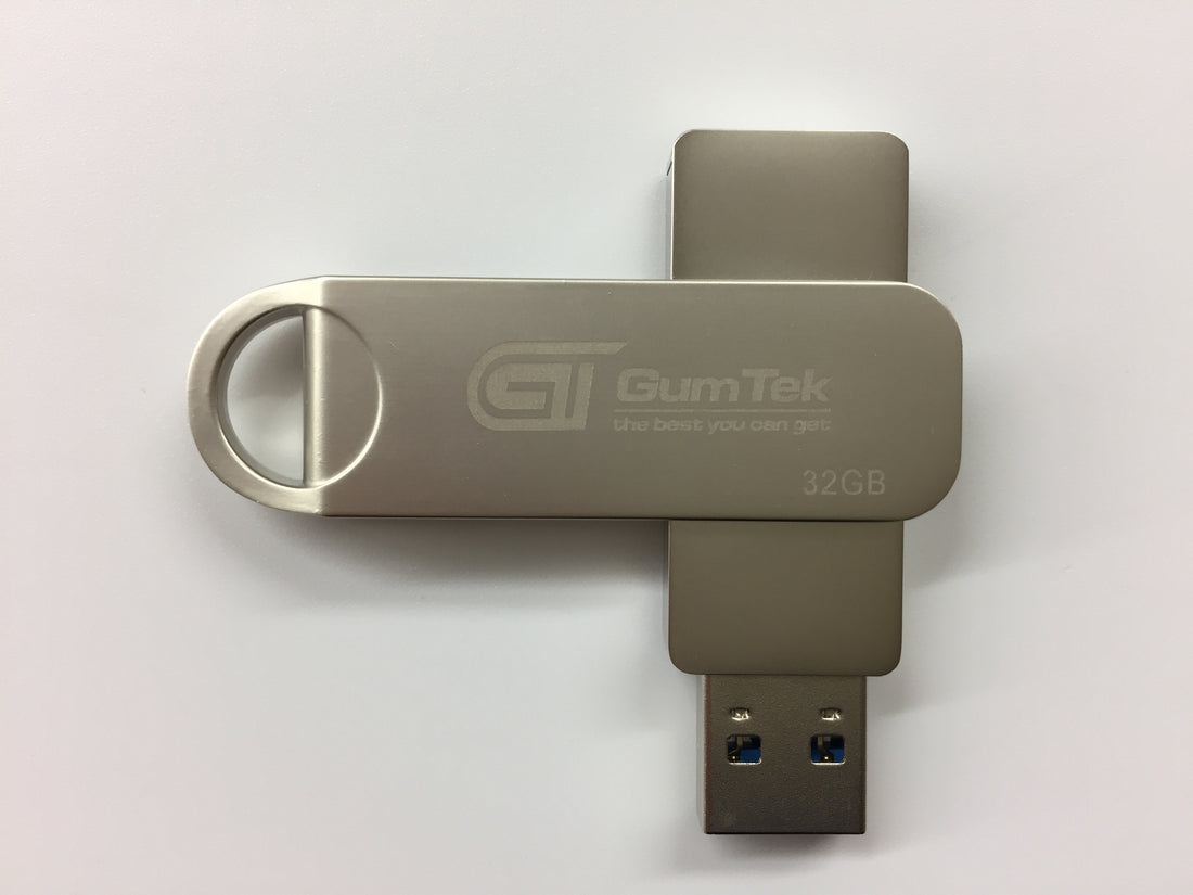 Gumtek 32/64/128GB USB 3.0 Metal Flash Drive High Speed Memory Stick Pen Drive Silver
